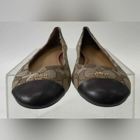 Coach Designer Signature Monogram Brown Women's Brown Ballet Flats - Size 9.5 - Picture 4 of 9